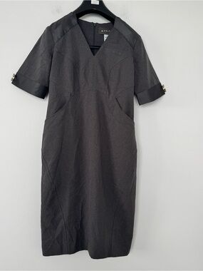 Delta Air Lines Flight Attendant Uniform Dress Women 6 P Gray V-Neck Air Hostess